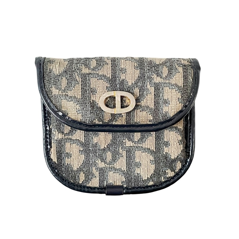 Christian Dior vintage blue trotter monogram canvas pouch